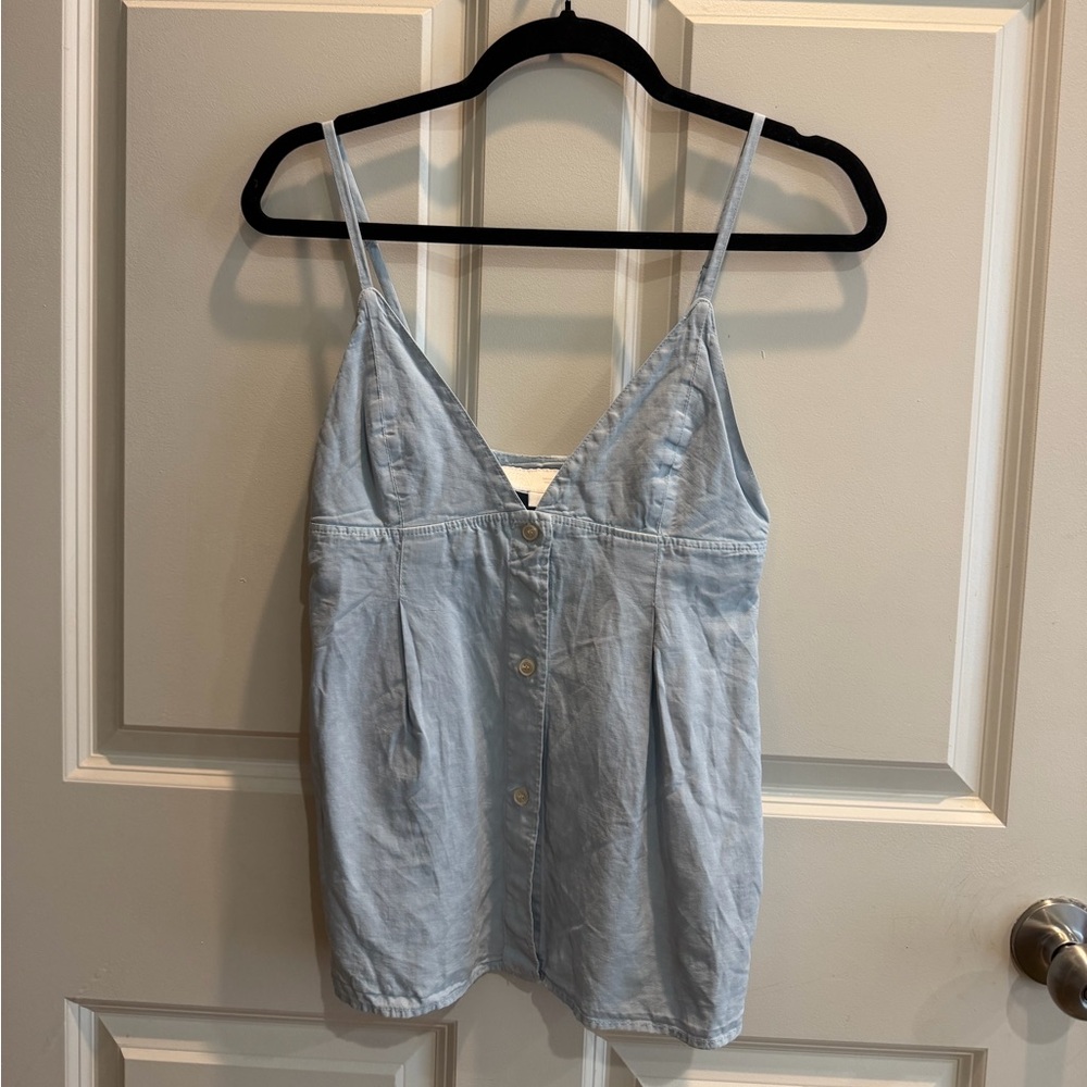 Zara Light Blue Button-Front Cami Top